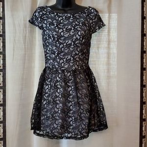 Baby Blue with Black Lace Dress